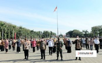 Satgas Covid-19 dalam Apel Kesiapan Tracer pada Jumat, 6 Agustus 2021 (Foto: chusnul cahyadi/1minute.id)